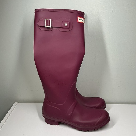 Hunter Boots Women's Original Matta Tall Rain Boots - Violet Purple - Size 8 - Picture 4 of 7
